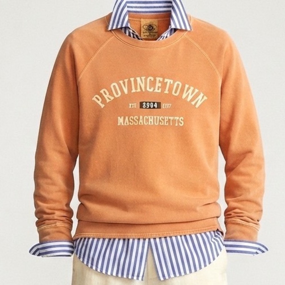Vintage Provincetown Sweatshirt Authentic Pigment‎ Cotton Faded Orange   Small